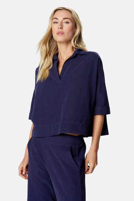 Blouse à manches courtes - bleu