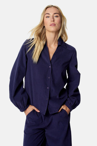 Blouse à manches longues - bleu