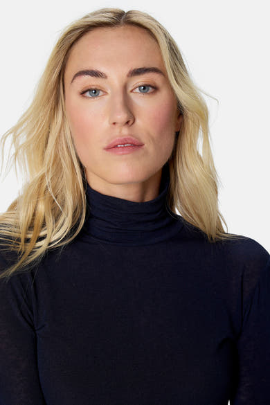 T-shirt met rolkraag - blauw
