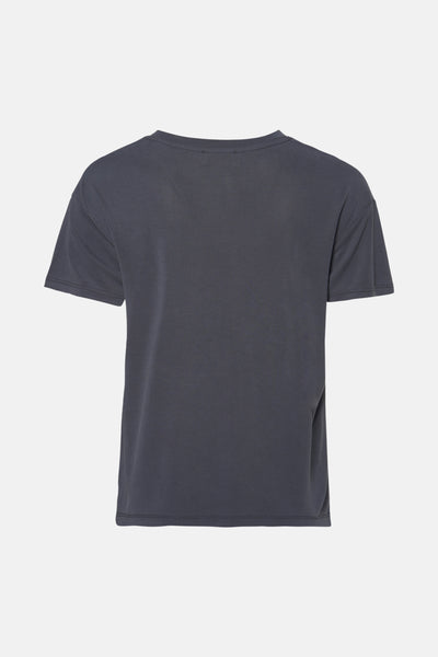 T-shirt uni à manches courtes gris de NAF NAF, vue arrière.
