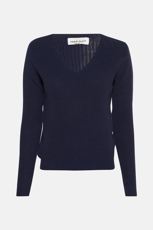 Pull col rond Bleu - NAF NAF