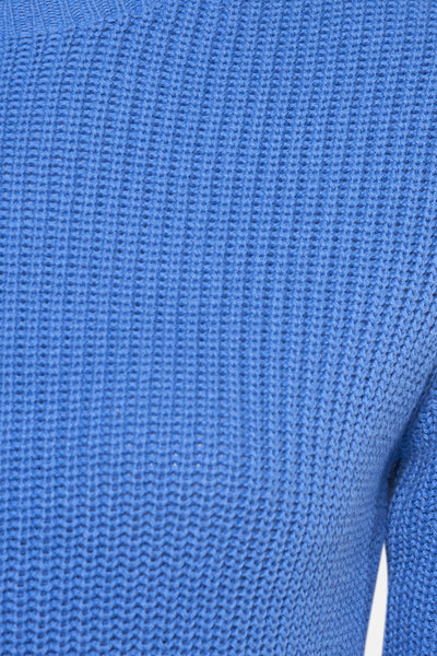 Blauwe trui met ronde hals van NAF NAF, in een getextureerd breisel.