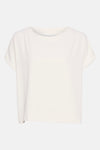 Beige blouse met korte mouwen van AMELIE ET AMELIE, losse pasvorm en rechte zoom.