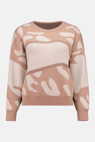 Pull met ronde hals - bruin