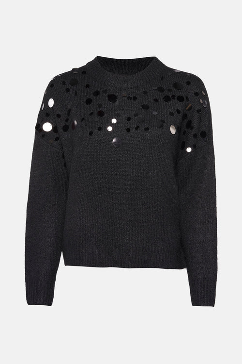 Pull col rond Noir - AMELIE ET AMELIE