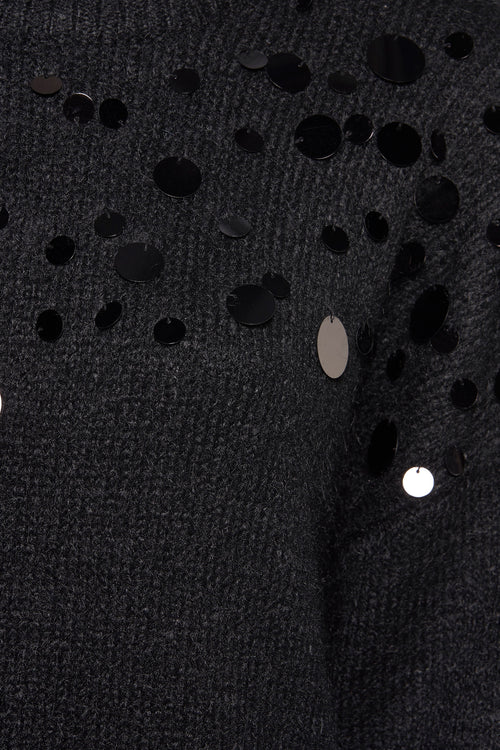 Pull col rond Noir - AMELIE ET AMELIE