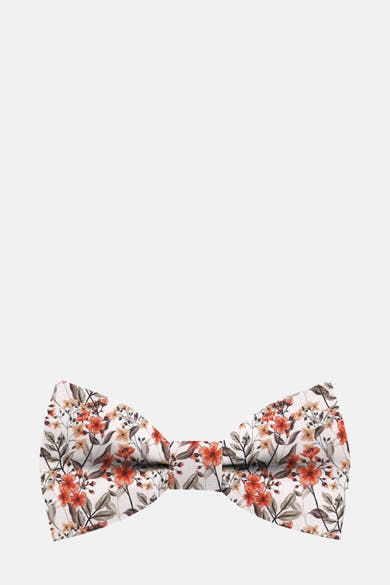Nœud papillon multicolore de MR. CELESTIN, à motif floral rouge et beige.