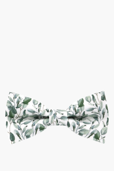 Nœud papillon multicolore de MR. CELESTIN, avec un motif de feuilles vertes et des détails délicats.
