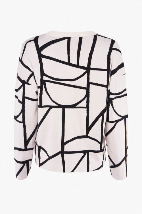 Pull met ronde hals - ecru