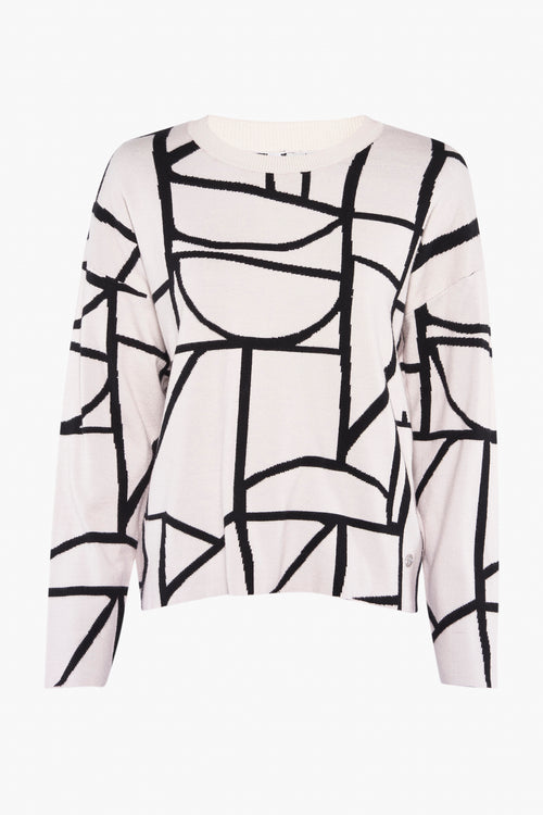 Pull met ronde hals - ecru
