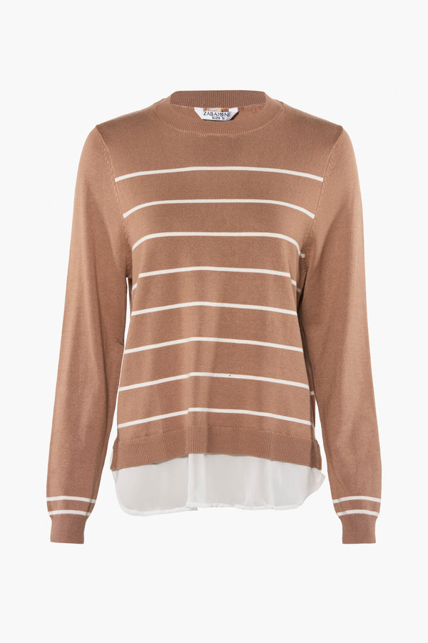 Trui met ronde hals Beige - ZABAIONE