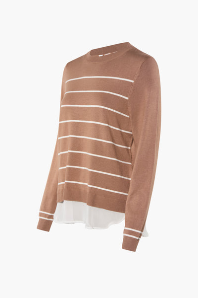 Trui met ronde hals Beige - ZABAIONE