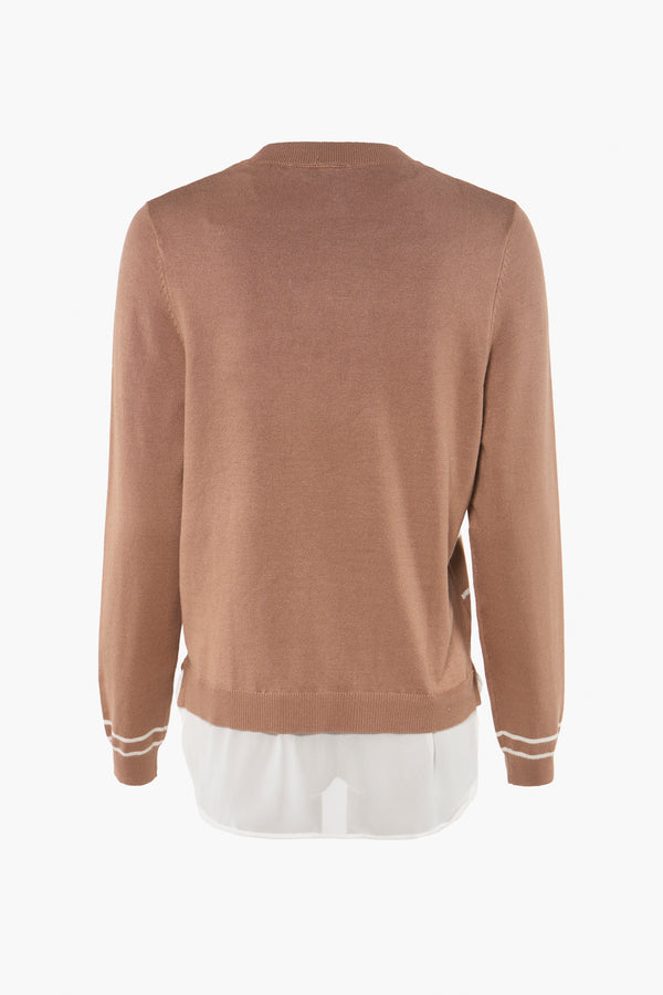 Trui met ronde hals Beige - ZABAIONE