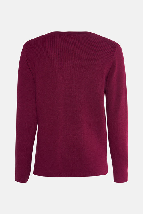 Pull met ronde hals - Bordeaux