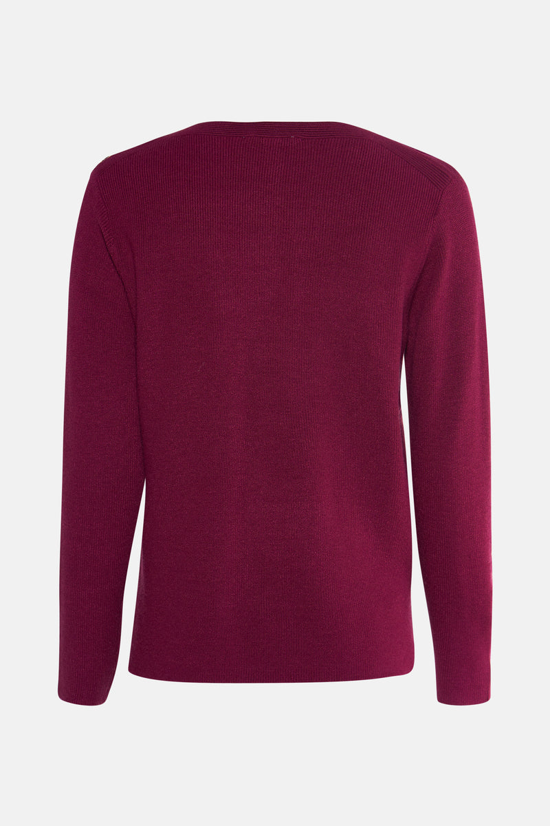 Pull met ronde hals - Bordeaux