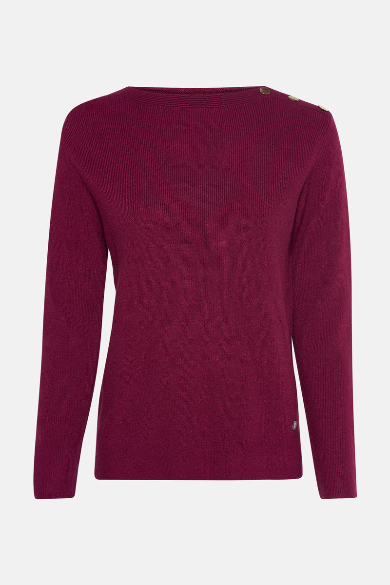 Pull met ronde hals - Bordeaux