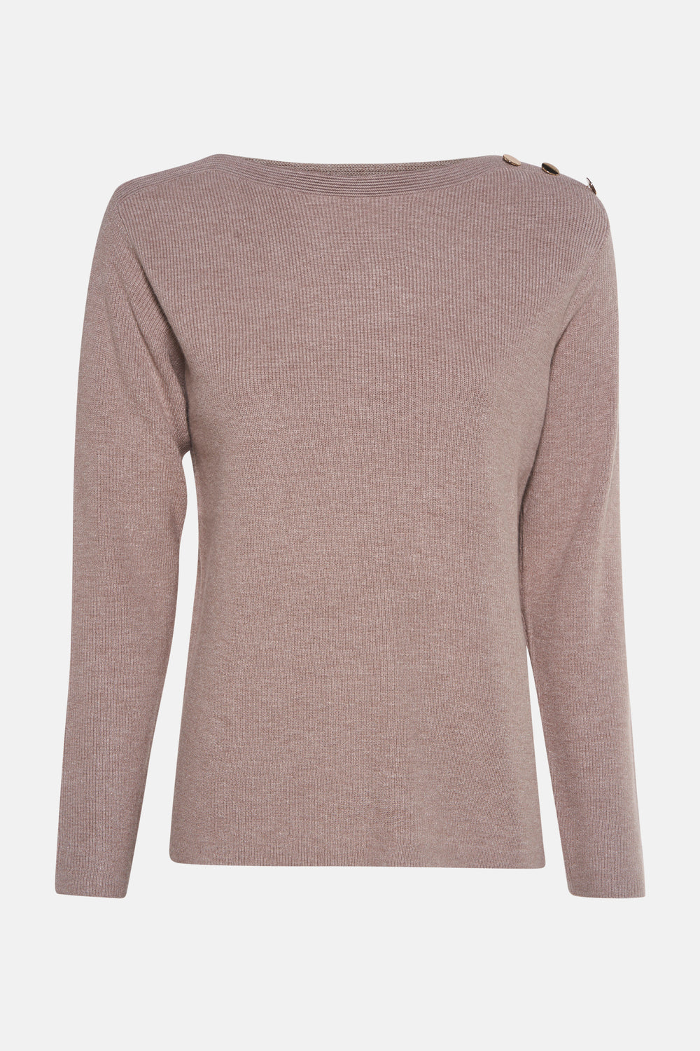 Pull met ronde hals - beige