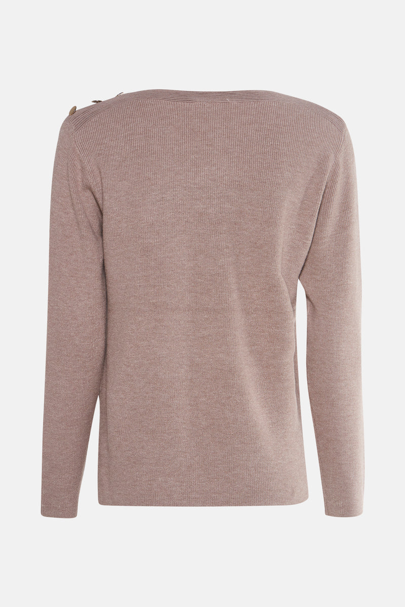 Pull met ronde hals - beige