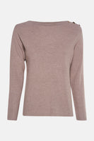 Pull met ronde hals - beige