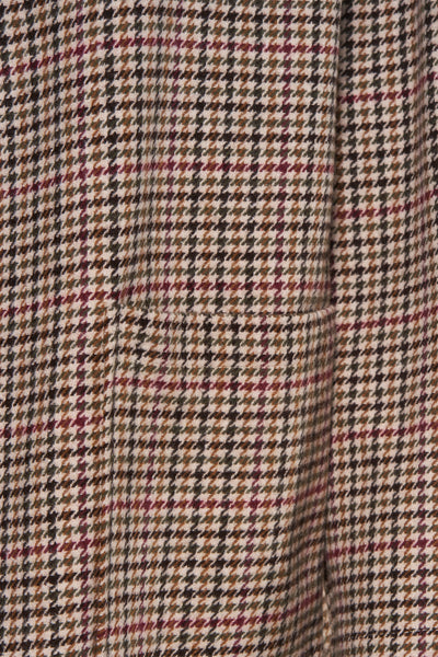 Korte meerkleurige jas van AMELIE ET AMELIE met pied-de-poule-patroon, met tweedtextuur.