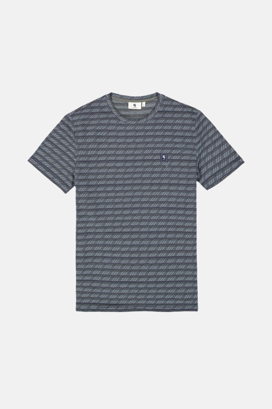 T-shirt à manches courtes kaki de GARCIA, avec un motif rayé texturé.