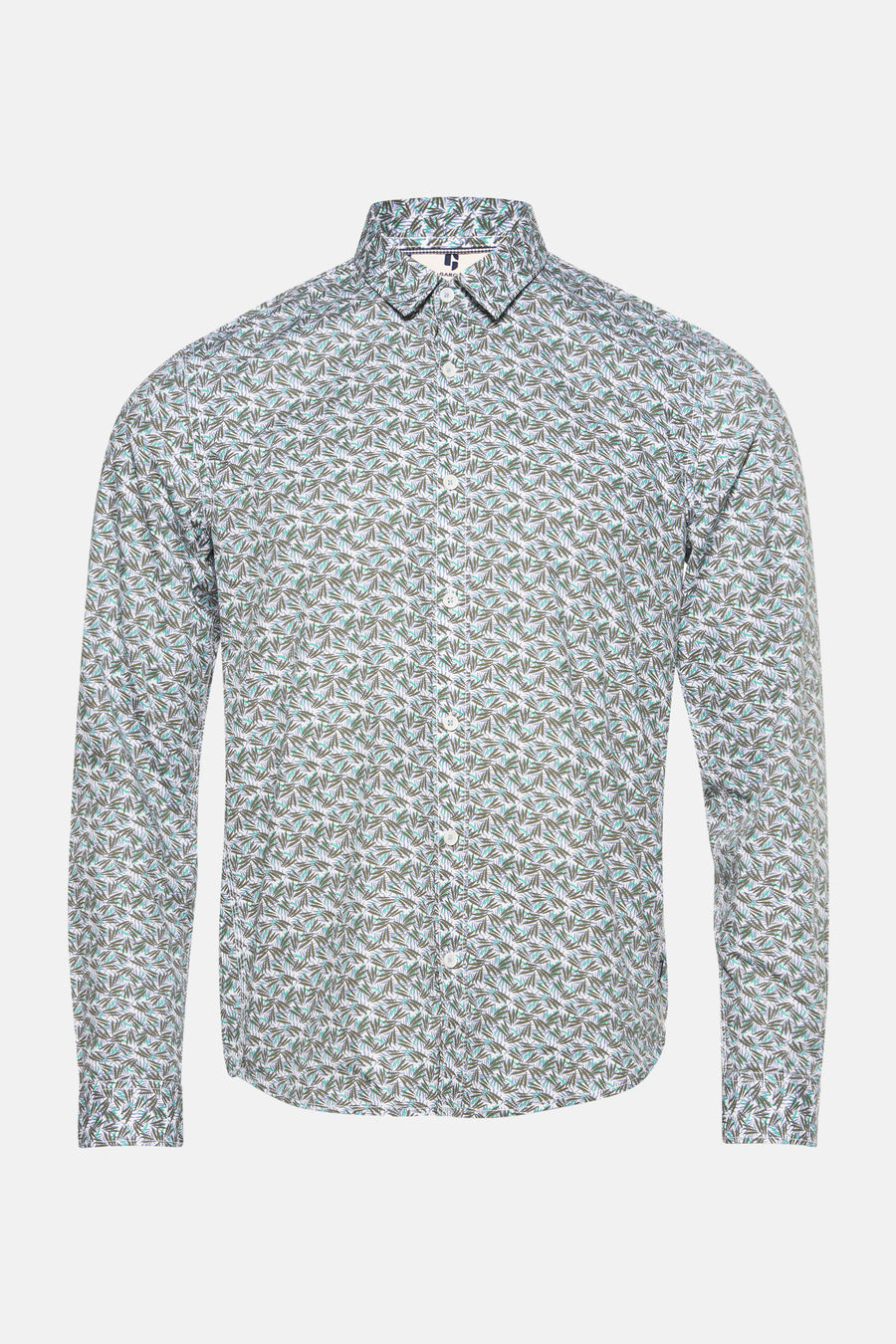 Gekleurd overhemd met lange mouwen van GARCIA, met decoratief bladmotief en knopen.