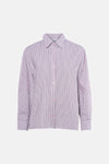 Chemise rose rayée de ADORE, avec des boutons et des manches longues structurées.