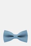 Blauwe vlinderdas van linnen van MR. CELESTIN, een elegant accessoire met een zichtbare geweven textuur.