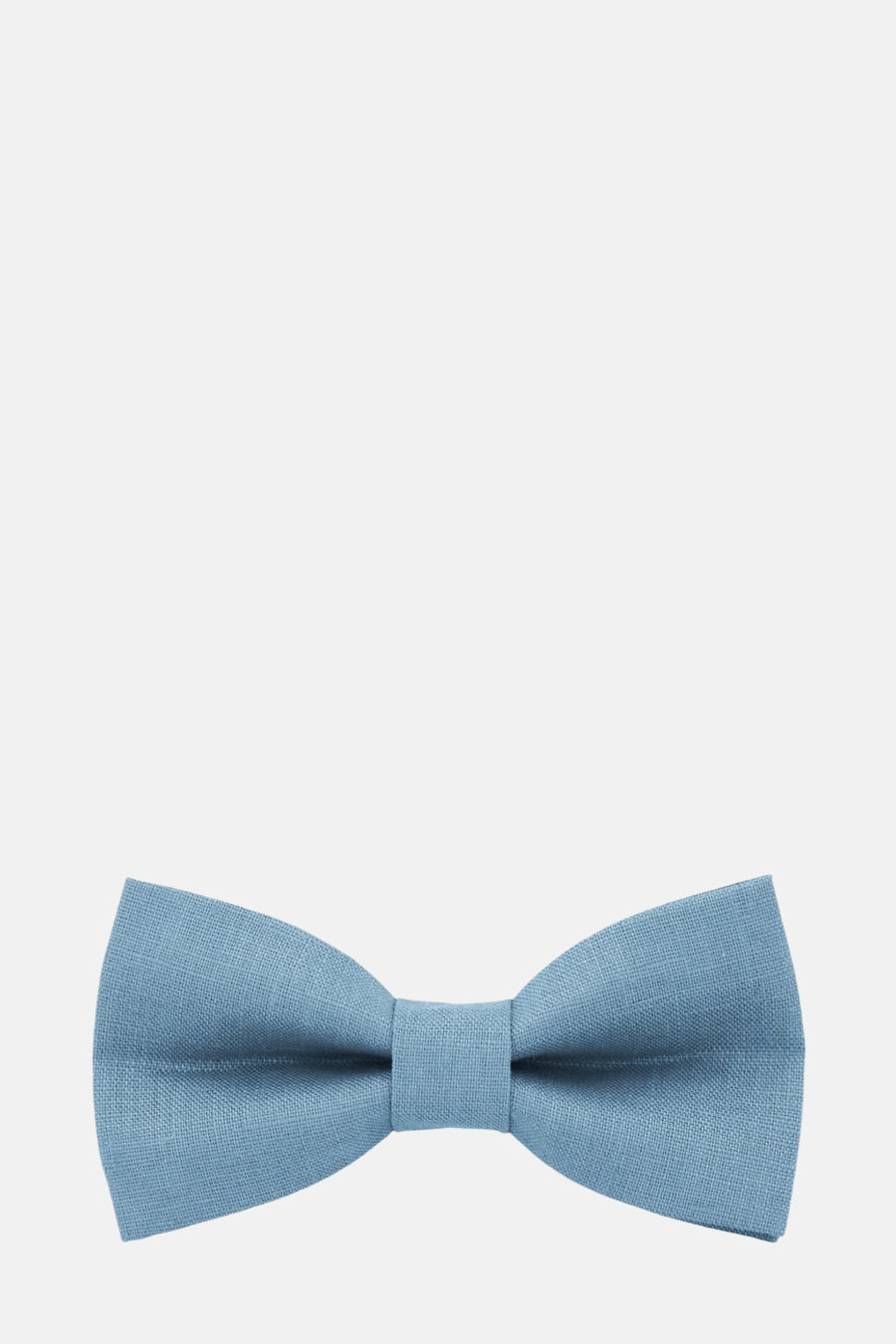 Blauwe vlinderdas van linnen van MR. CELESTIN, een elegant accessoire met een zichtbare geweven textuur.