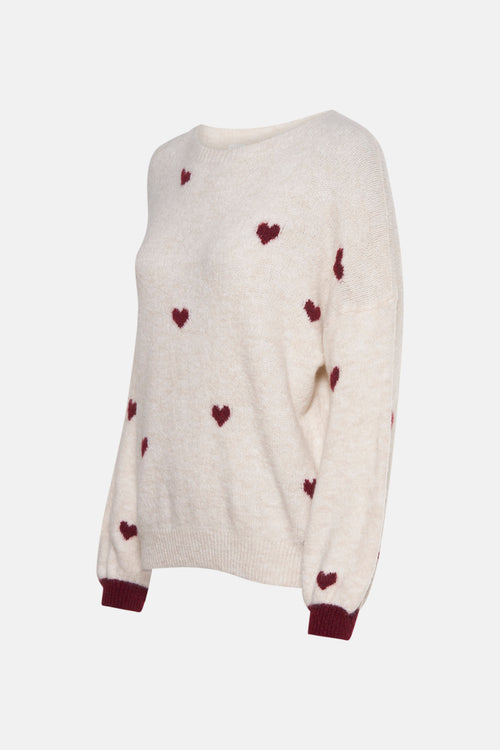 Pull met ronde hals - Ecru