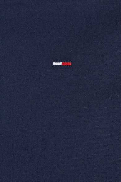 Chemise à manches longues bleue de Tommy Jeans, en tissu texturé avec logo brodé.
