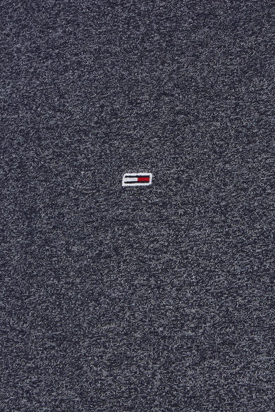 T-shirt bleu à manches courtes de Tommy Jeans, en maille chinée avec un logo subtil.
