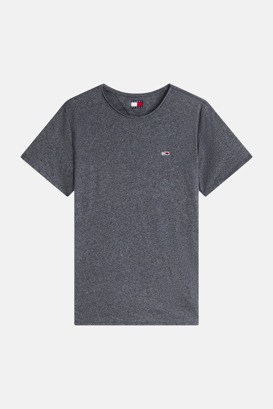 T-shirt bleu à manches courtes de Tommy Jeans, avec logo drapeau emblématique sur la poitrine.