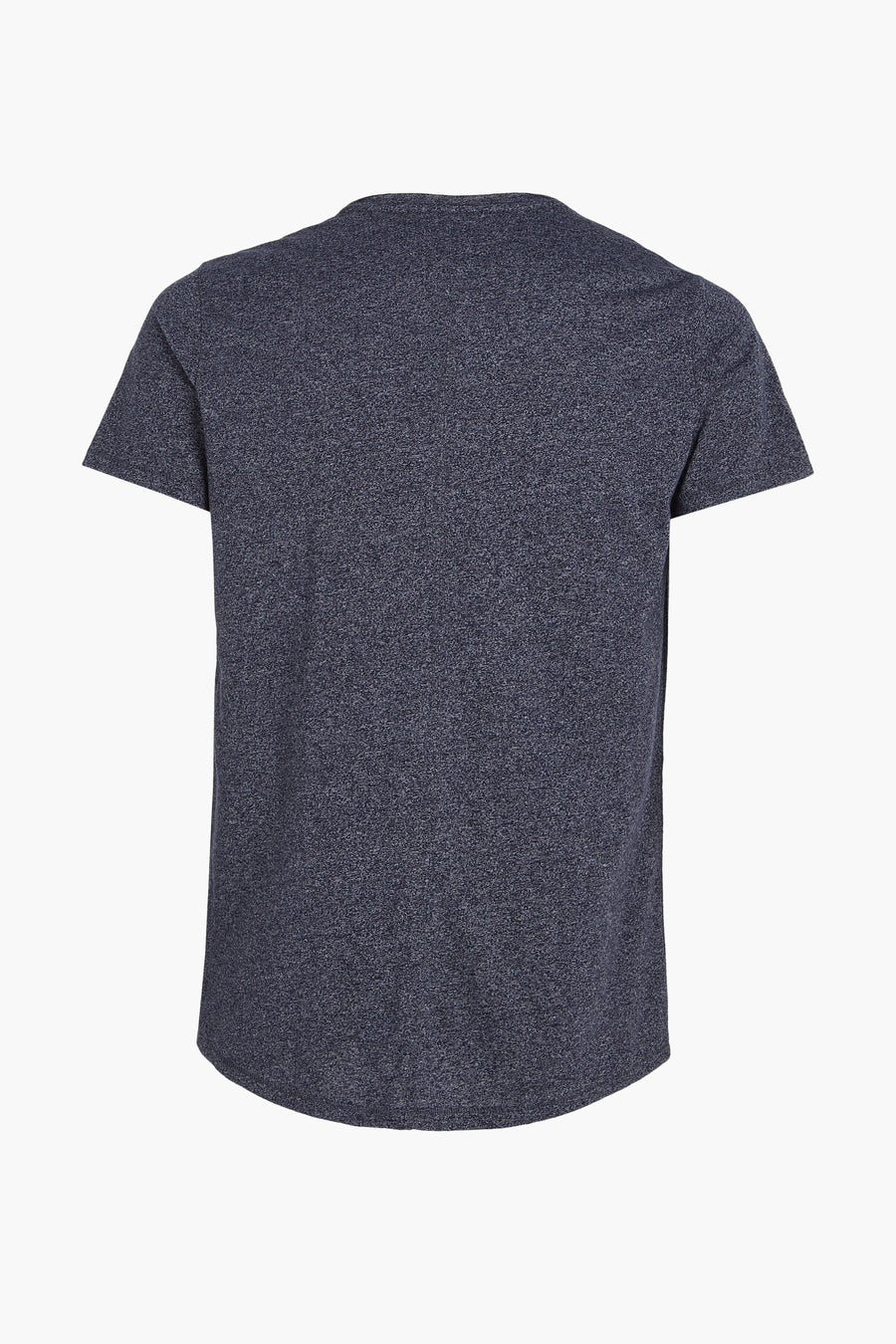 T-shirt bleu à manches courtes de Tommy Jeans, texture chinée visible, présenté de dos sur fond blanc.