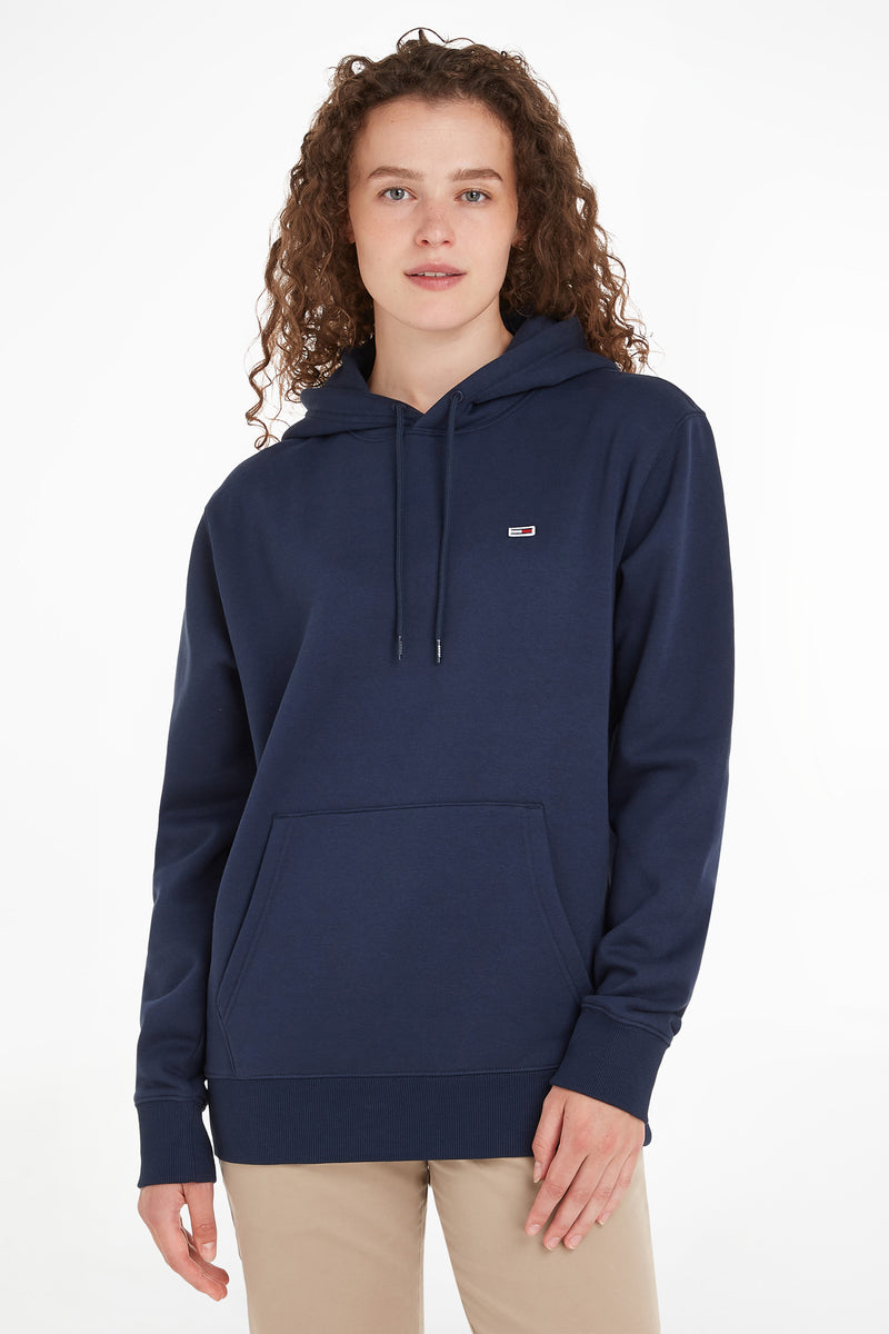 Sweat à capuche bleu marine de Tommy Jeans avec cordon de serrage et poche kangourou.