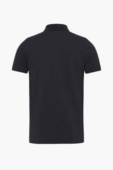 Polo noir de Tommy Jeans, vue arrière, avec col et manches courtes.