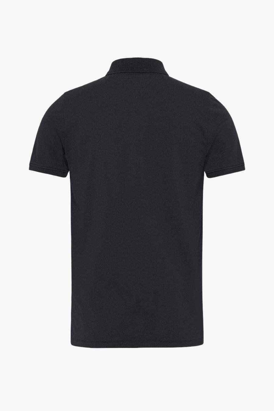 Polo noir de Tommy Jeans, vue arrière, avec col et manches courtes.