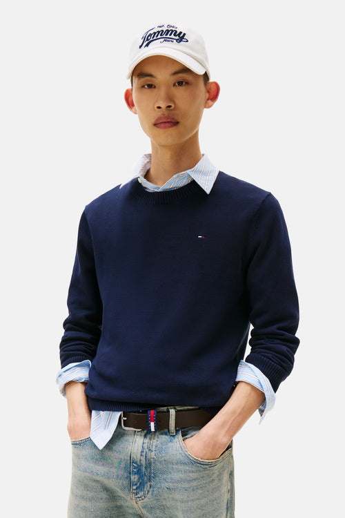 Pull col rond Bleu - TOMMY JEANS