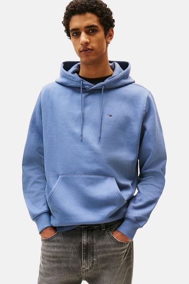 Sweat à capuche bleu de TOMMY JEANS avec cordon de serrage et poche kangourou.