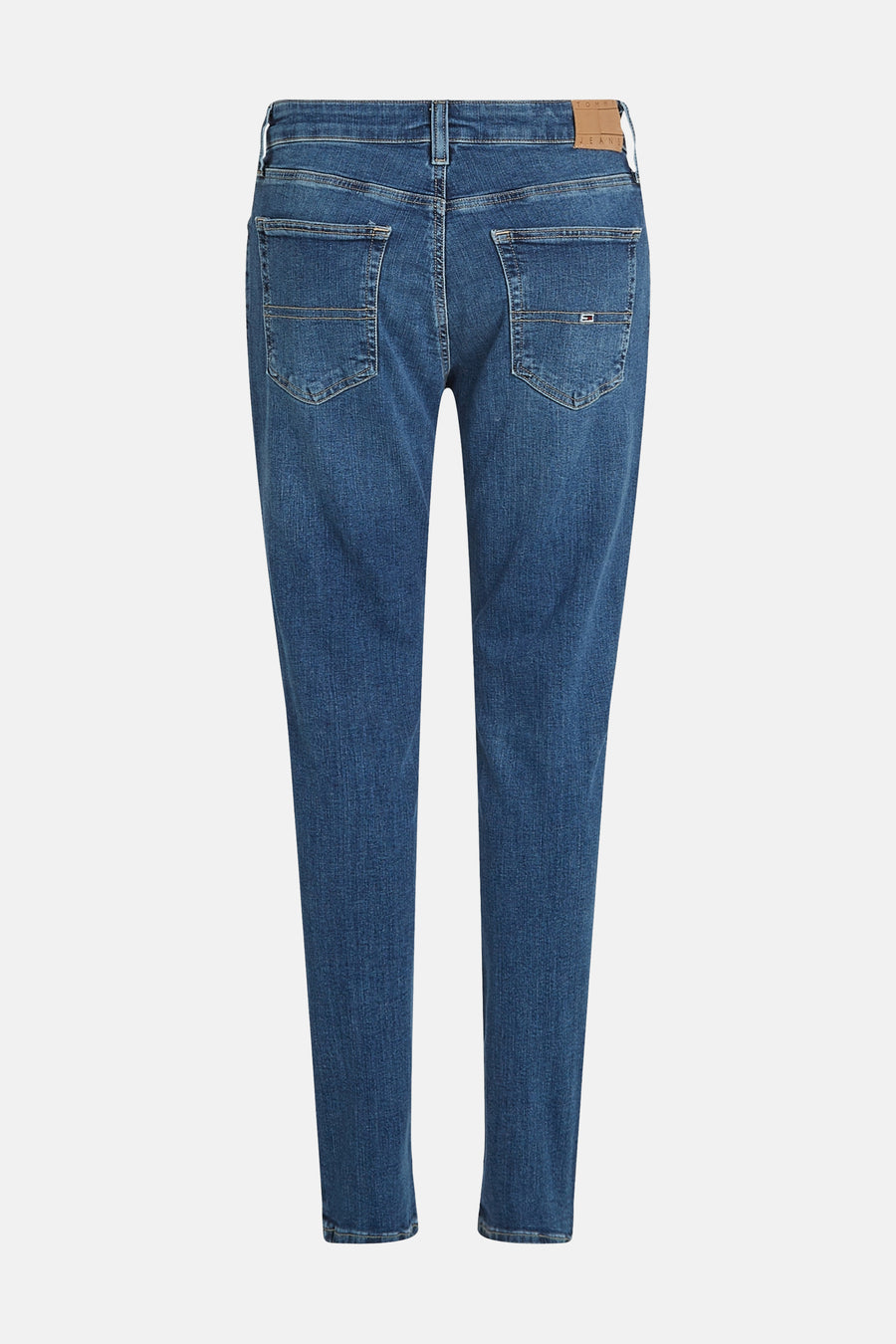 Lichtblauwe skinny jeans van TOMMY JEANS, met achterzakken en riemlussen.