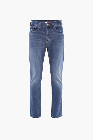 Rechte blauwe denim jeans van TOMMY JEANS, met muntzakje versierd met het kenmerkende logo.