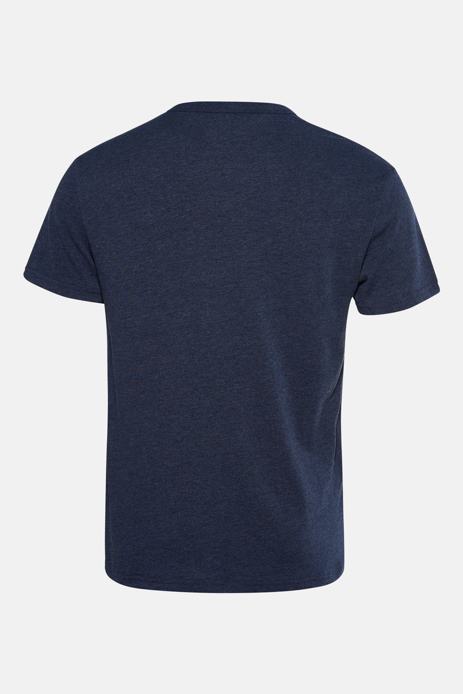 T-shirt à manches courtes bleu de TOMMY JEANS, en jersey chiné, vu de dos.
