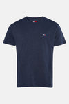 Gemêleerd blauw T-shirt met korte mouwen van Tommy Jeans, met een geborduurd logo op de borst.