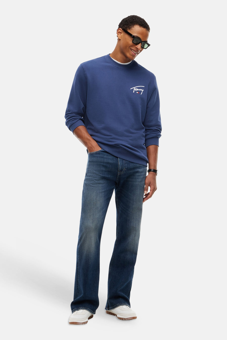 Sweat col rond bleu - TOMMY JEANS
