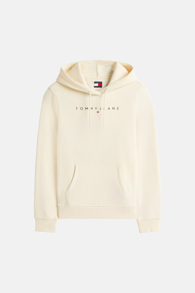 Sweat à capuche jaune de Tommy Jeans, avec cordon de serrage et poche kangourou.