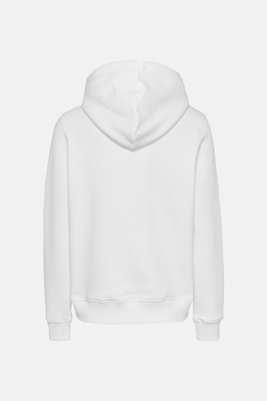 Witte hoodie van TOMMY JEANS, achterkant, met capuchon en lange mouwen.