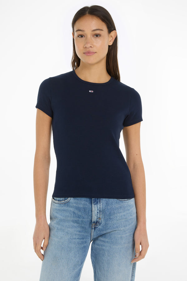Top uni manches courtes Bleu - TOMMY JEANS