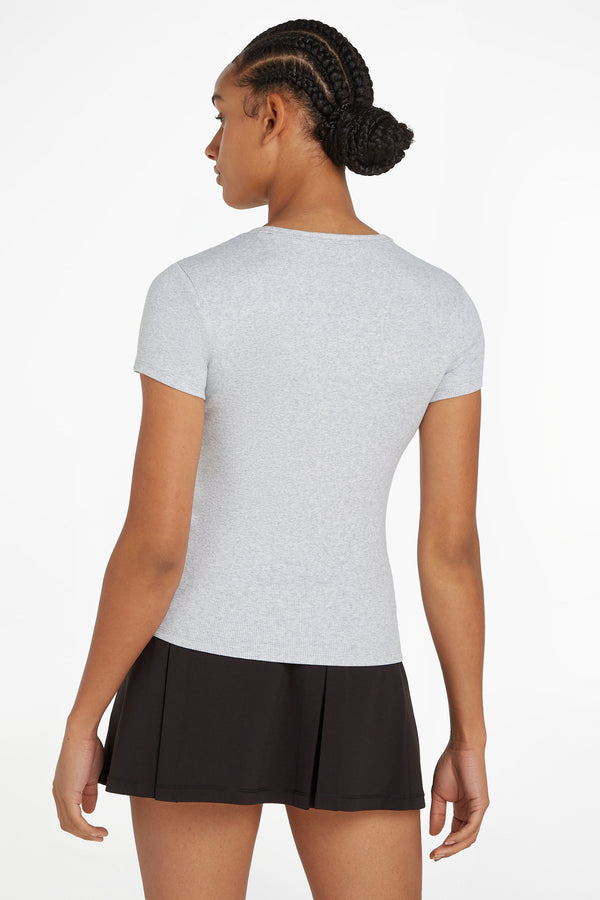 Top uni manches courtes Gris - Tommy Jeans