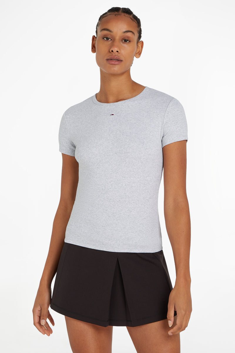 Top uni manches courtes Gris - Tommy Jeans