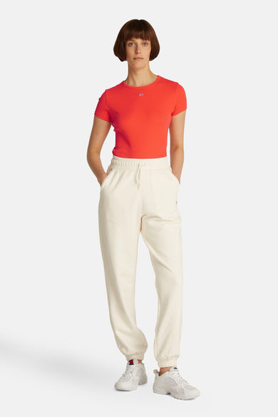 Top uni manches courtes Rouge - Tommy Jeans
